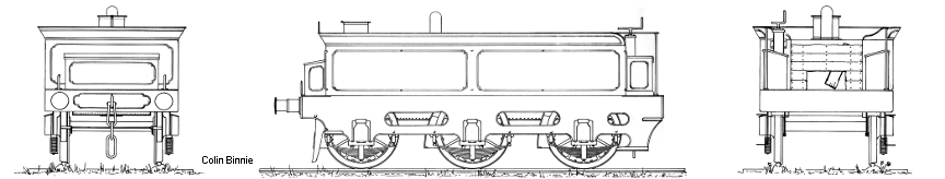 LBSCR Stroudley`s class D2 end views drawing by Colin Binnie