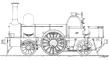 Drawing. London Brighton and South Coast Railway Tank Locomotive 97s. Drawn by Colin Binnie