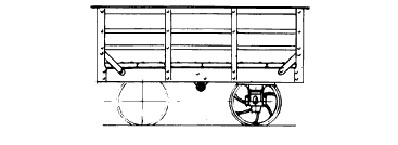 Penrhyn Quarry Slate wagon. Drawing by Colin Binnie.