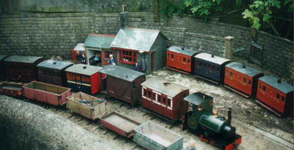 Station buildings. Colin Binnie`s garden railway in Somerset